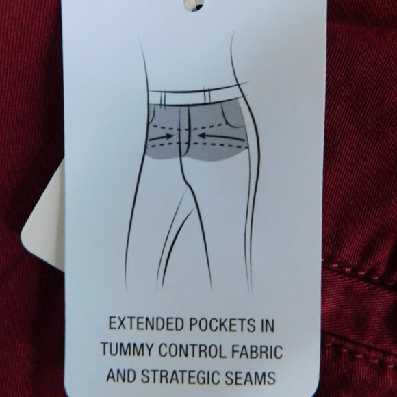 ST. JOHN’S BAY Secretly Slender Womens Straight Fit Pant Red Burgundy 8PS - Picture 7 of 7